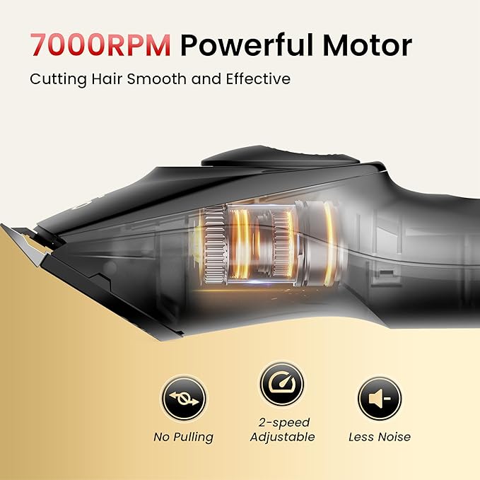 OLOV Professional Hair Clippers for Men, Cordless Hair Clipper Kit, Rechargeable Hair Clippers for Family, Black