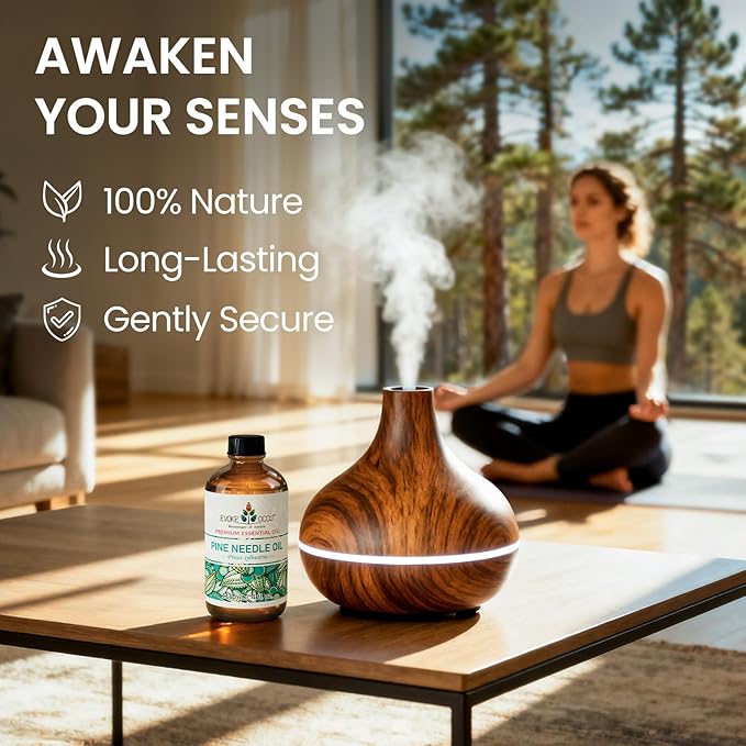 EVOKE OCCU Pine Needle Essential Oil for Diffuser, Aromatherapy, Hair Care