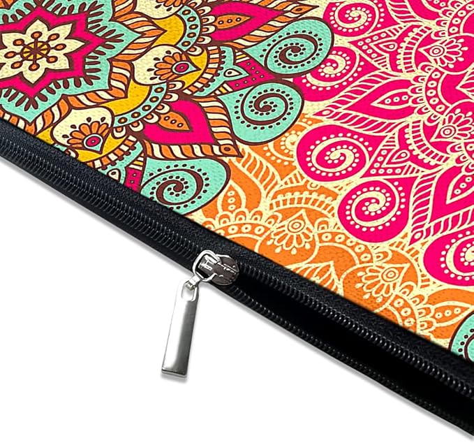 Givotin Cute Makeup Bag for Purse Canvas Waterproof Funny Cosmetic Bags for Women Zipper Travel Toiletry Pouch-Boho Flower Makeup Bags