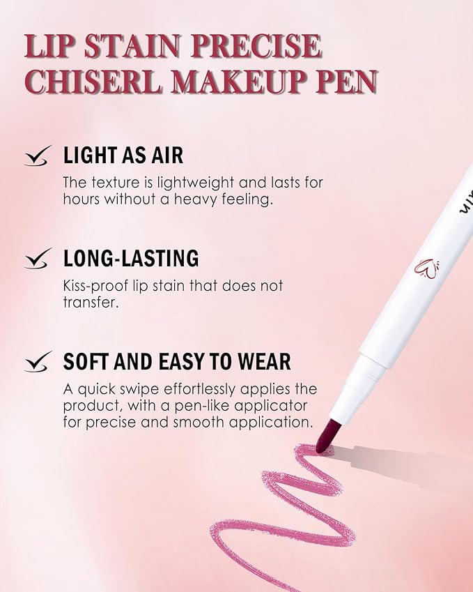 Lip Stain Liner Pen,3Pcs Lip Tint Stain Lip Tattoo Makeup Pencil Waterproof