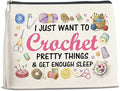 FYDHQSS Crochet Gifts Makeup Bag for Women Knitters Crocheters