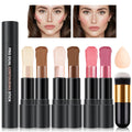 CAHIUYOA 6 Colors Cream Contour Stick Makeup Kit,Makeup Contour Kit (Set A)
