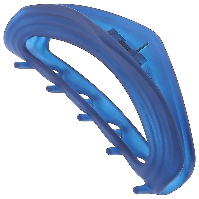 Camila Paris CP3532 French Hair Clips for Women, 3" Blue, Medium Claw Clip Strong Hold All Day, No Damage No Slip Claw Clips for Thick Curly Wavy Fine Straight Hair, Jaw Clip Made in France