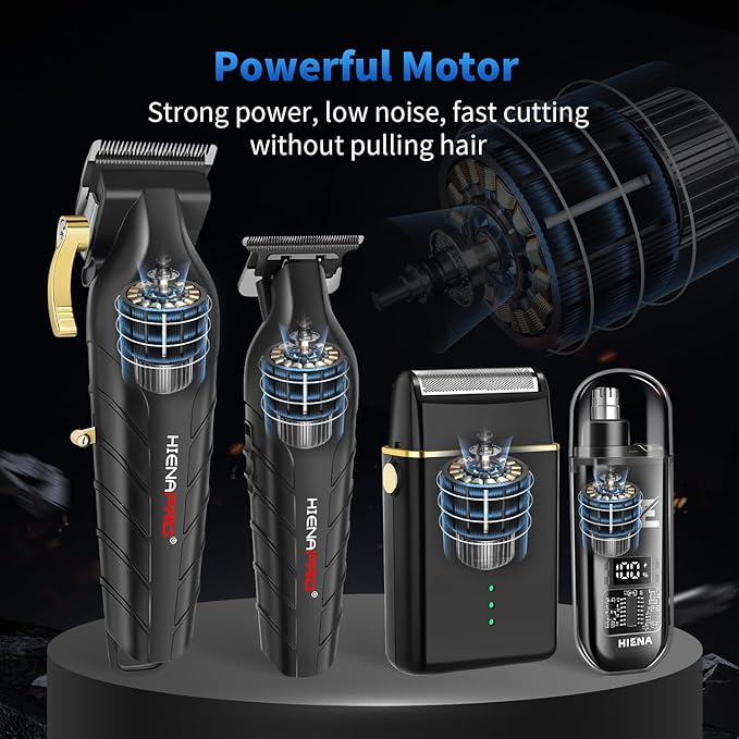 HIENA PRO Cordless Hair Clippers/Trimmers for Men, Barber Kit