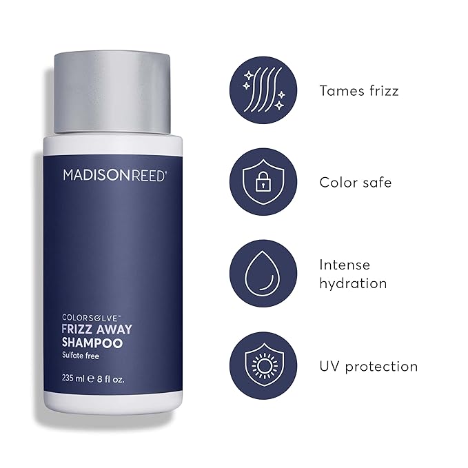 Madison Reed ColorSolve Frizz Away Shampoo – Sulfate-Free Anti-Frizz Shampoo for Curly, Wavy & Coily Color-Treated Hair, Controls Humidity & Smooths Frizz, 8 Fl Oz