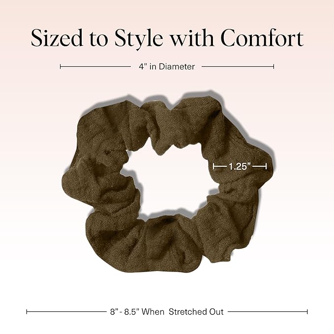 Kitsch Scrunchies for Women - Moss Green, 5 Pcs