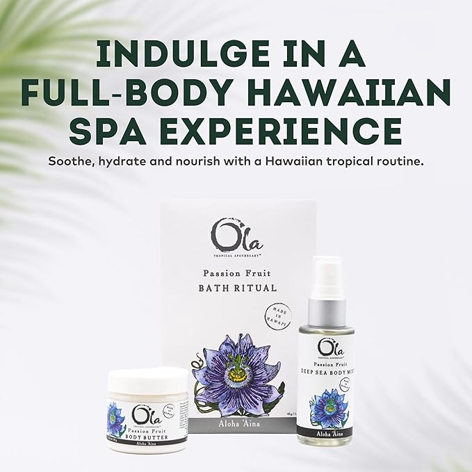 Ola Tropical Apothecary Passion Fruit Gift Set, Butter, Mist & Bath Ritual