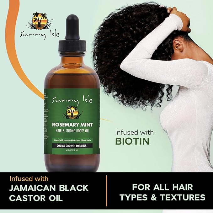 Sunny Isle Rosemary Mint Hair & Strong Roots Oil 4oz