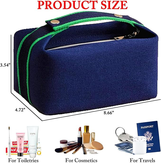 Fammart Travel Makeup Bag, Waterproof Canvas Cosmetic Bag Make Up Organizer Case for Women, Large Toiletry Bag Skincare Pouch for Toiletries Accessories Brushes