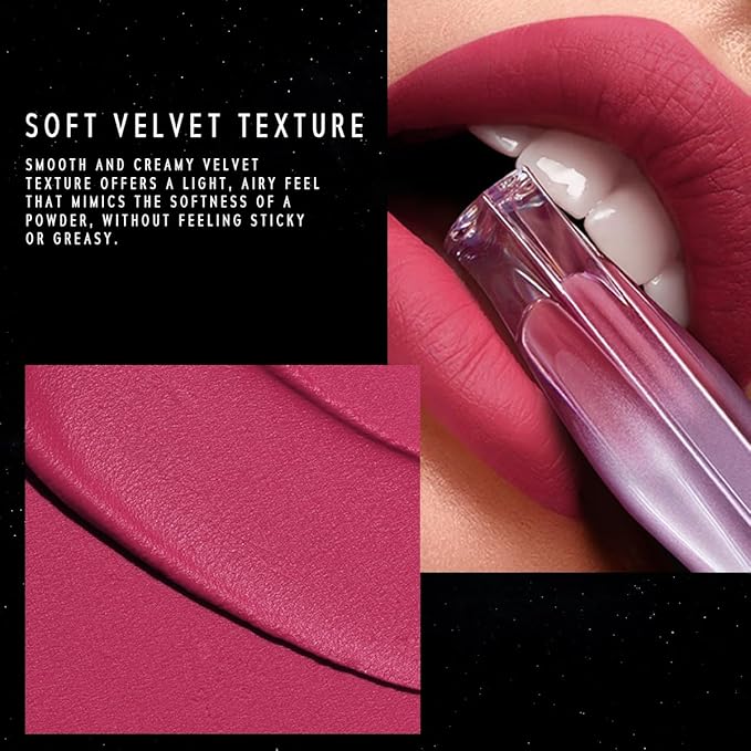 NEBULA VELVET LIP CREAM-Long Lasting Lip Stain, Waterproof and Transferproof Lip Tint, Matte Finish, Smooth Out Lip Lines, Lightweight & High Coverage, Stocking Stuffers (11 BELLATRIX)