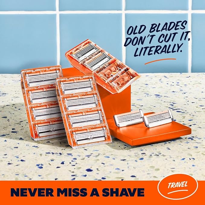 Dollar Shave Club | Travel Shave Set | 4 Swift Rinse Refill Cartridges, 1 Handle (Black), 1 Razor Cover