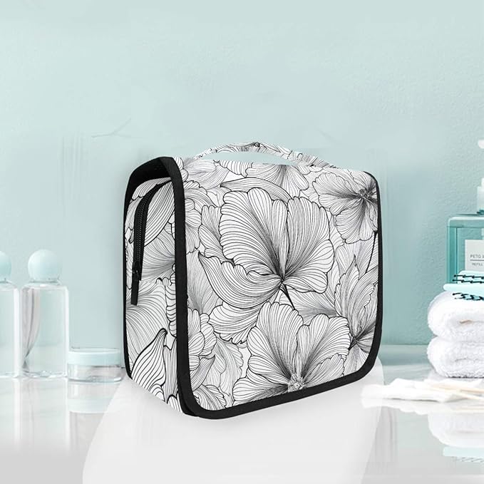 senya Hanging Travel Toiletry Bag Flowers Kit Makeup Case Cosmetics Organizer for Men Women pretty