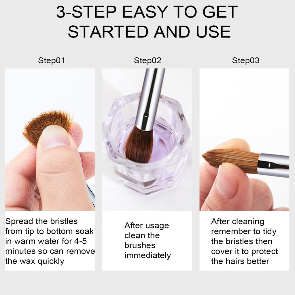 KEMEISI Acrylic Nail Brush Size #10, 100% Pure Kolinsky Nail Art Brushes for Acrylic Application, Sturdy Handle Oval Shaped Acrylic Powder Nail Design Tools for Professional Manicure DIY