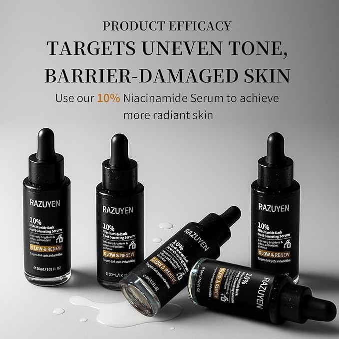 RAZUYEN 10% Niacinamide Serum for face, with Panthenol & Arbutin, 30 ml