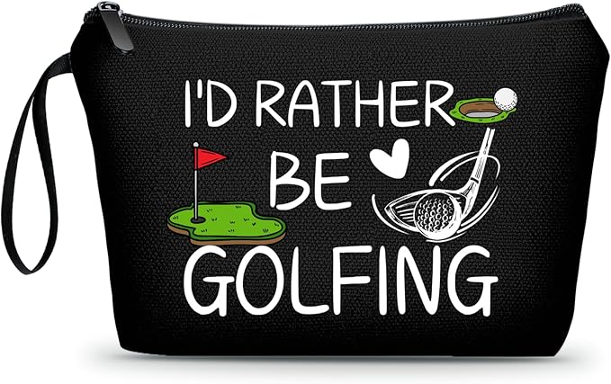 ARIOSEY Golf Gifts for Women, Black Makeup Bag and Golf Accessory Pouch