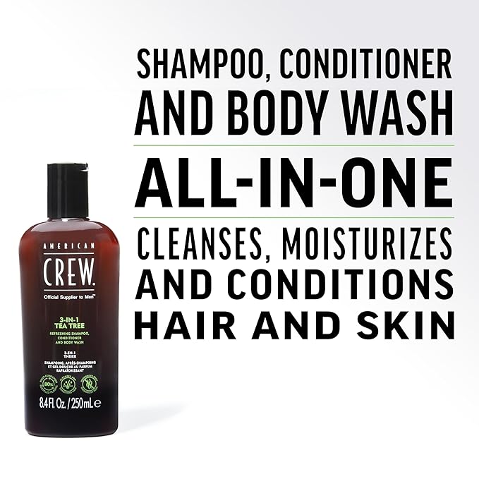 American Crew 3-in-1 Shampoo & Body Wash, Tea Tree, 15.2 fl oz