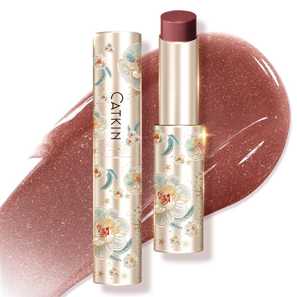CATKIN Glossy Lip Balm Ultra Hydating Glow Lip Tinted Jelly Plumping Melting Balm Shea Butter Repair Soothing For Dry Lips 0.12 oz C08 MAPLE