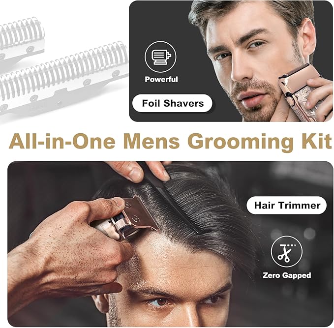 Ufree Foil Shaver and Beard Hair Trimmer Set, Men Electric Razor，Mens Gifts