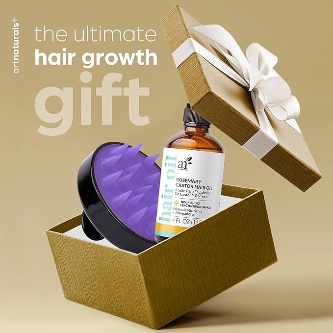 ArtNaturals Rosemary Castor Hair Growth Oil Set, 4 oz