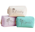 DayOfShe Personalized Name Makeup Bag Toiletry Bag for Bridesmaid Gifts Bridal Shower Wedding Gifts, Custom Cosmetic Bag for Best Friend Birthday Gifts