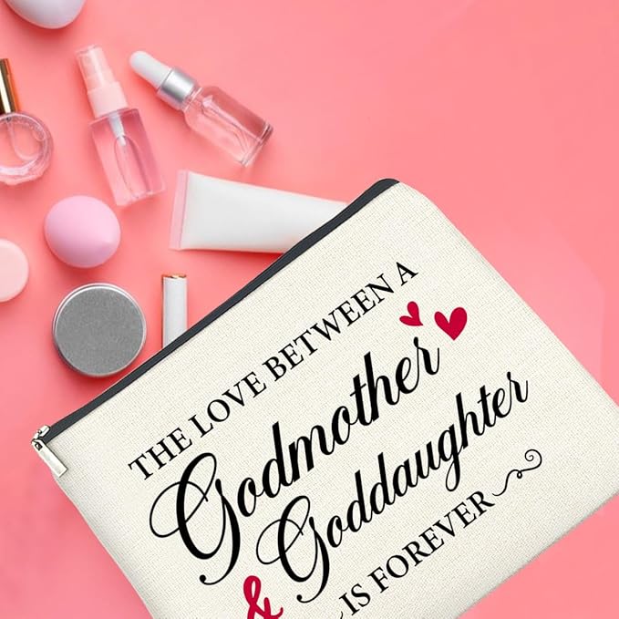 UPNEGE Makeup Bag Godmother Gifts from Goddaughter, Gifts for Godmother and Goddaughter Cosmetic Bag Zipper Makeup Pouch