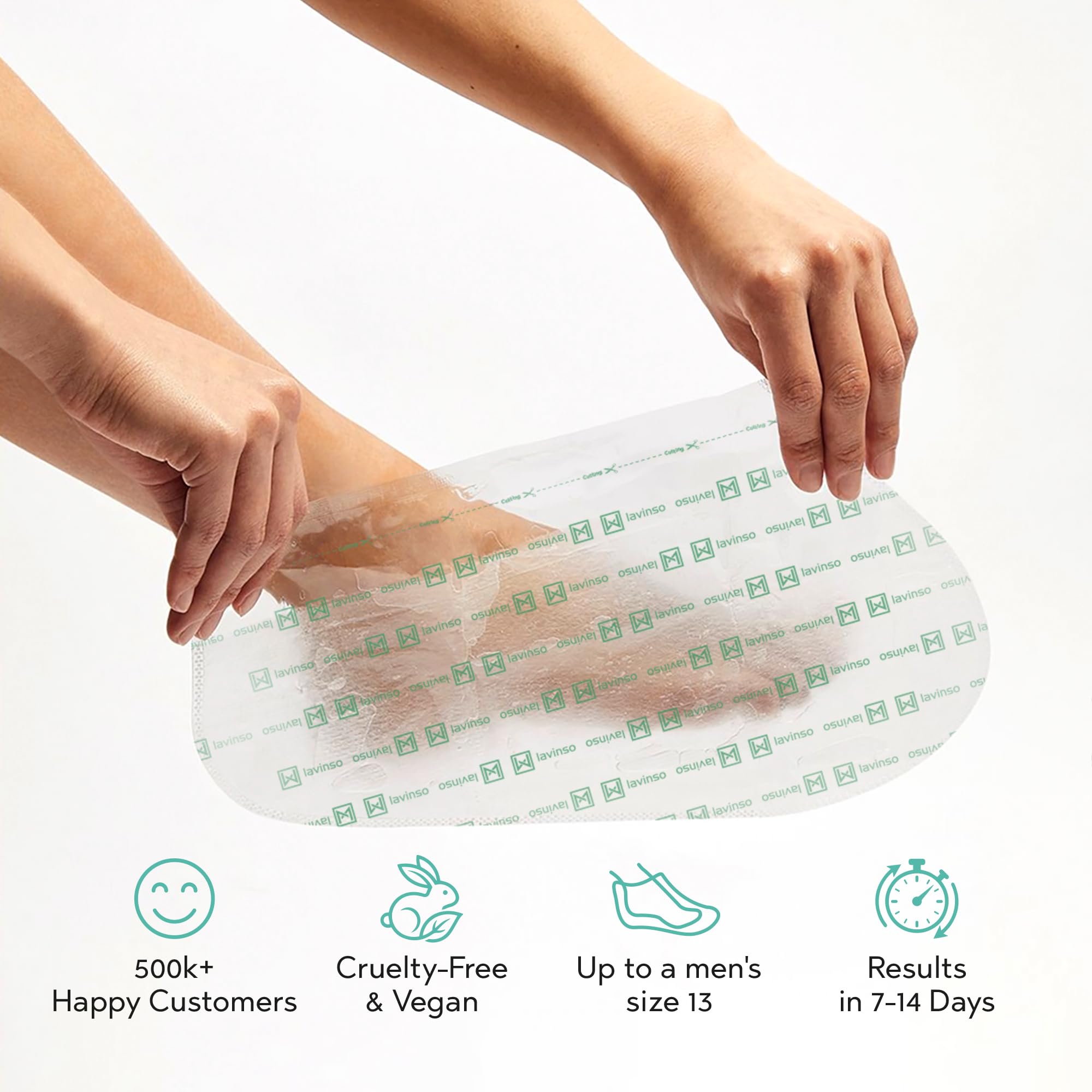 Lavinso Foot Peel Mask for Dry Cracked Feet – 2 Pack Peeling Mask Removes Dead Skin and Calluses - Exfoliating for Soft Baby Feet, Original Scent