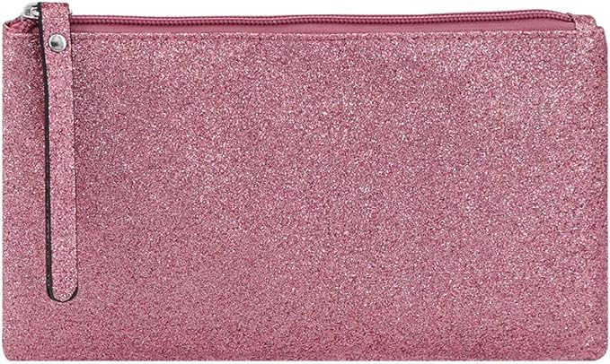 RITTZI Celestial Glitter Makeup Pouch – Seven Stunning Shades - Festive Cosmetic Bag (Starlit Rose)