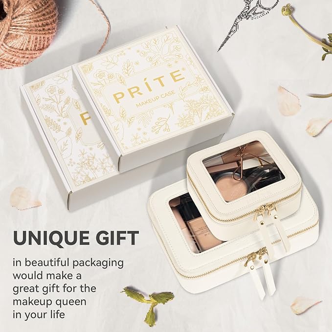 Prite Clear Makeup Bag Set Travel Cosmetic Case Toiletry Bag for Women