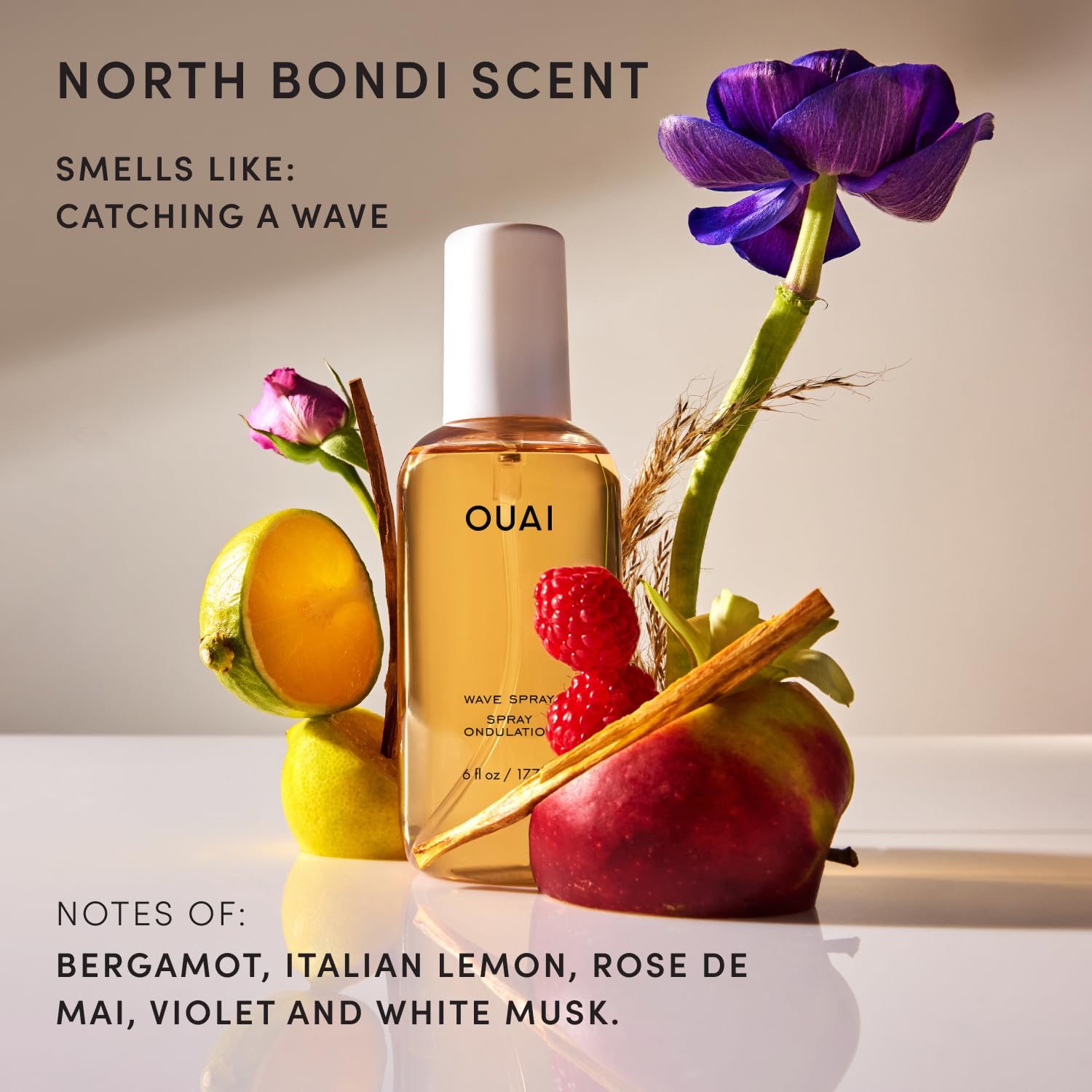 OUAI Travel Size Wave Spray - Texture Spray for Hair with Coconut Oil and Rice Protein - Adds Texture, Volume & Shine for Beach Waves - Paraben Free, Safe for Color & Keratin-Treated Hair (3 fl oz)