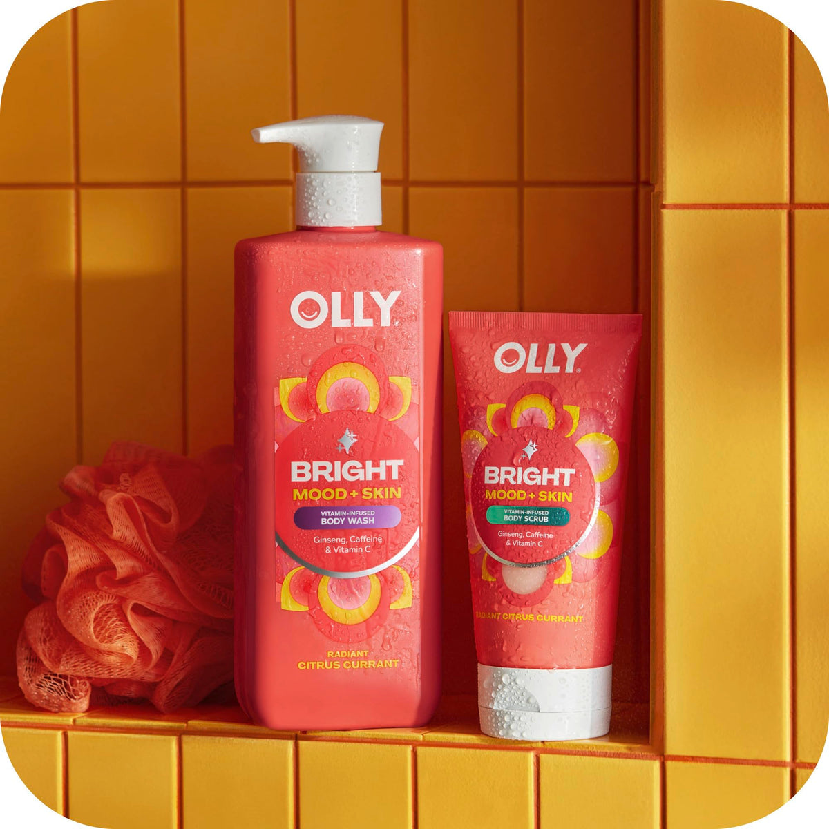 OLLY Bright Body Wash with Ginseng, Caffeine & Vitamin C- Nourishing 17 oz