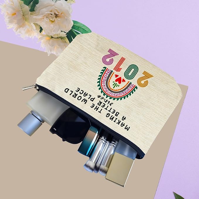 14 Year Old Girl Gift Ideas, 14th Birthday Gifts for Teenage Girls, Funny 2012 Birthday Decorations Makeup Bags for Her, Sister, Daughter, Niece, Cute Cosmetic Travel Pouch for Teen Girls Trendy Stuff