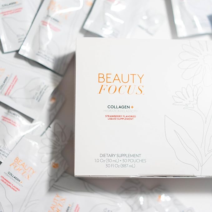 Nu Skin Beauty Focus Collagen + | 30 Pouches | Strawberry Flavored