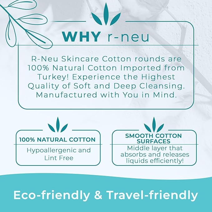 R-Neu 400 Turkish Cotton Rounds, Stitched Waffle Texture, 100% Cotton