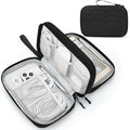 FYY Electronic Organizer, Travel Tech Pouch Bag, Large, Black Quilted