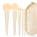 ENZO KEN Natural Hair Makeup Brush Set Professional, Fox Hair Makeup Brushes Set with Case, Gold Cosmetic Brushes Makeup Set, Natural Makeup Brushes, Natural Hair Make up Brushes Set Professional.