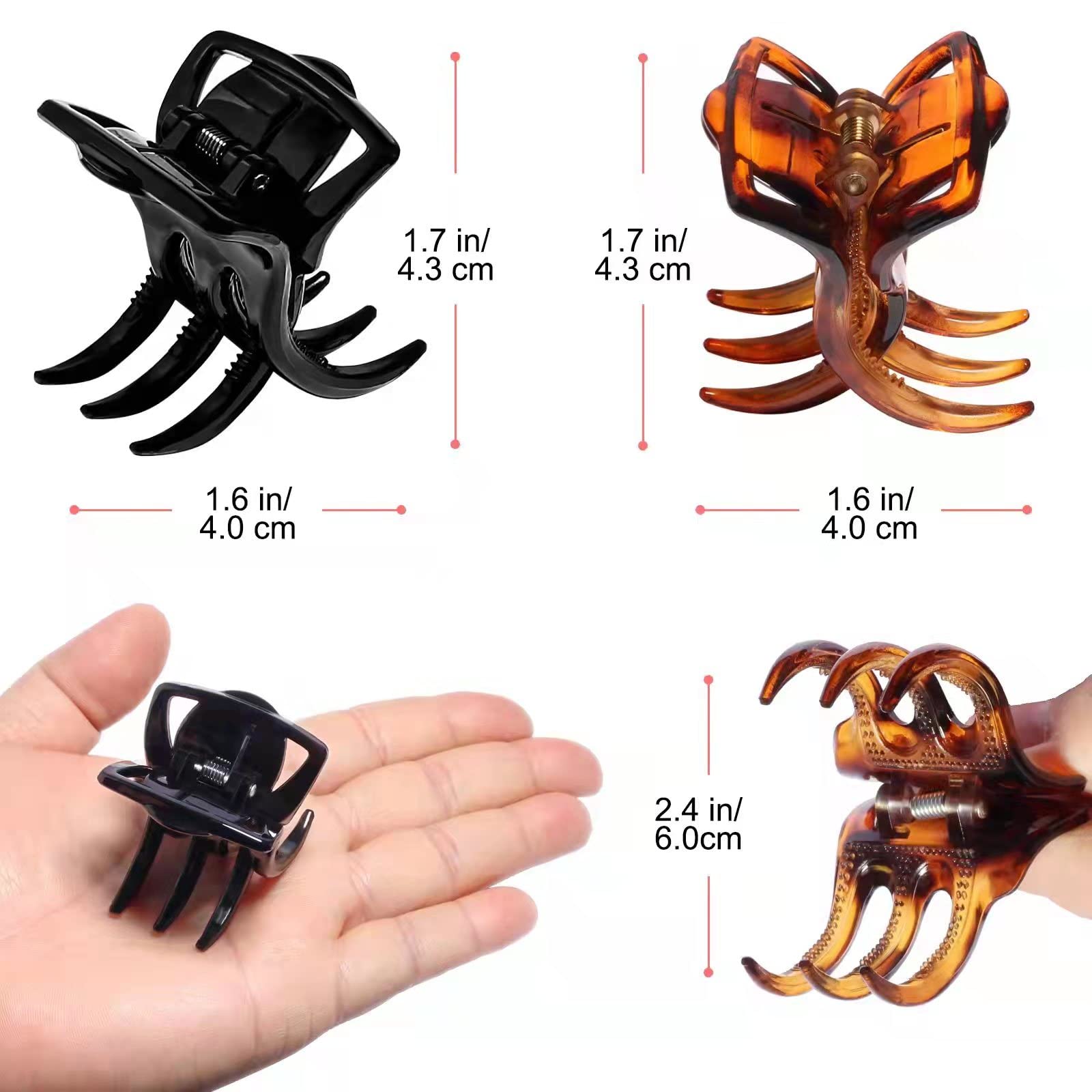 4 Pieces Hair Claw Clips,Morhom Big Size Hair Claws 2.0 Inch Hair Jaw Clip for Women Girls Thick or Medium Hair