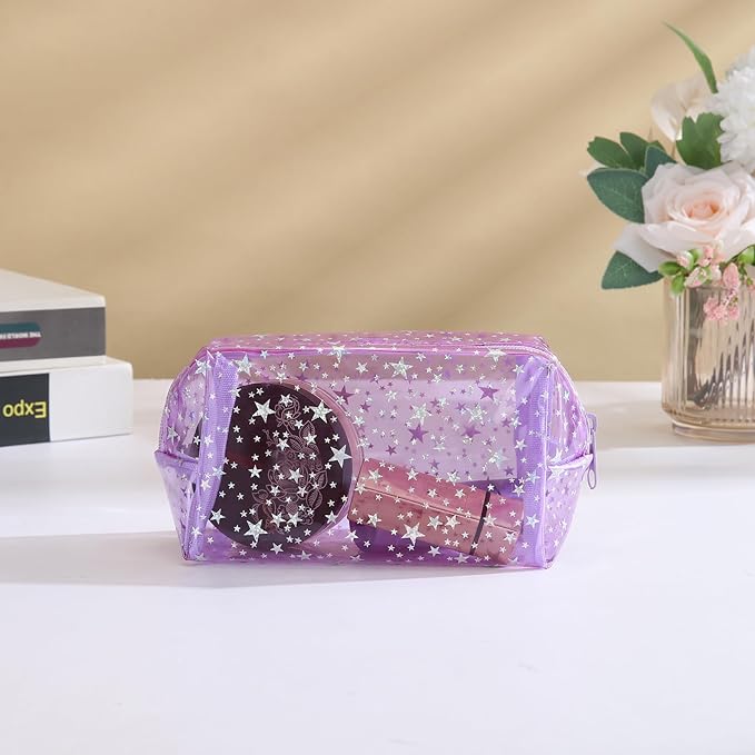 Yaopeing 2Pcs PVC Clear Makeup Bag Cosmetic Case Travel Toiletry Bags