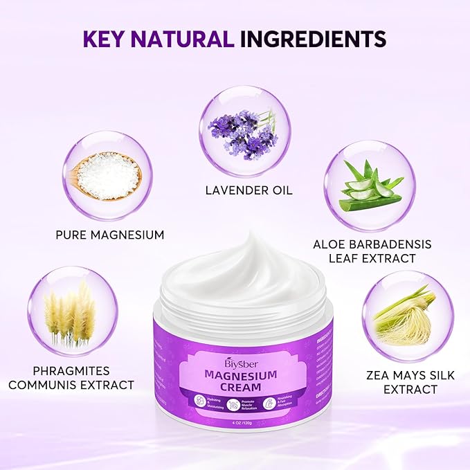 Natural Magnesium Body Butter for Leg Cramps/Feet/Arms/Muscle Relaxation
