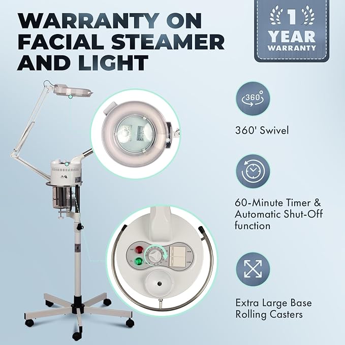 Buy-Rite Marie Ozone Facial Steamer with 5D Magnifying Lamp