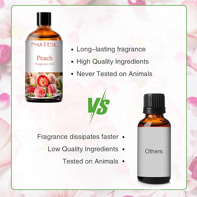 PHATOIL Peach Fragrance Oil for Diffuser Aromatherapy 3.38FL.OZ