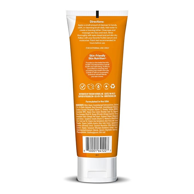 TruSkin Vitamin C Brightening Face Wash with Rosehip Oil, 5 fl oz