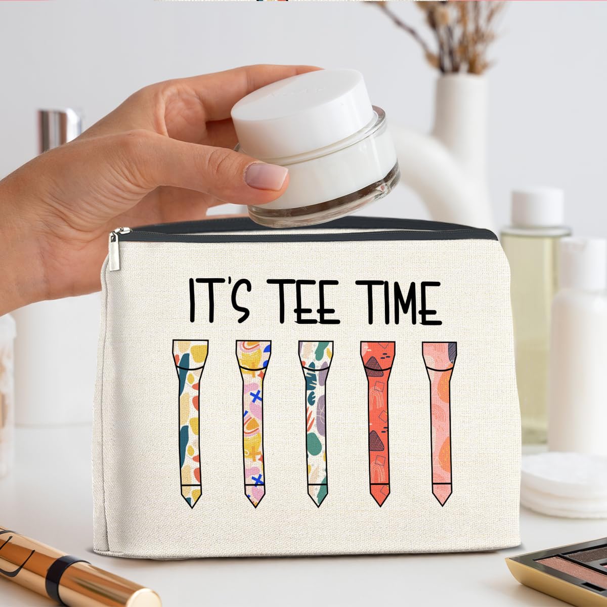 UPNEGE Golf Lovers Gift for Women Makeup Bag Golf Weekend Gifts Golfer Gifts for Women Cosmetic Bag Zipper Makeup Pouch