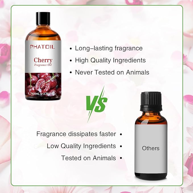 PHATOIL Cherry Fragrance Oil for Diffuser Aromatherapy 3.38FL.OZ