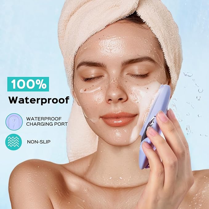 COSLUS FBS01 Facial Cleansing Brush Face Scrubber, Compact for Travel