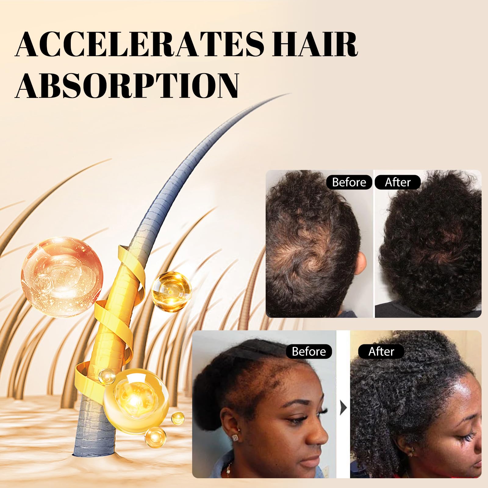 GIOFNA Hair Oil, Rosemary Serum with Bamboo Brush for Frizzy, Damaged Hair Growth Strengthening, Scalp and Argan Care for Women and Men