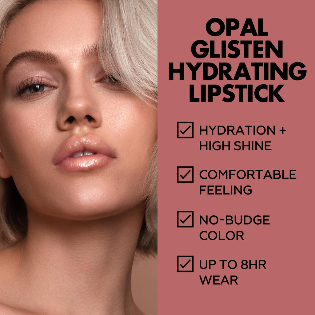 FOCALLURE Moisturizing Shimmer Lipstick, Hydrating Buildable Lip Color, Long Lasting Non-Drying Formula, Sparkly Diamond Finish, Independence Day Gift, Bitter Sweet