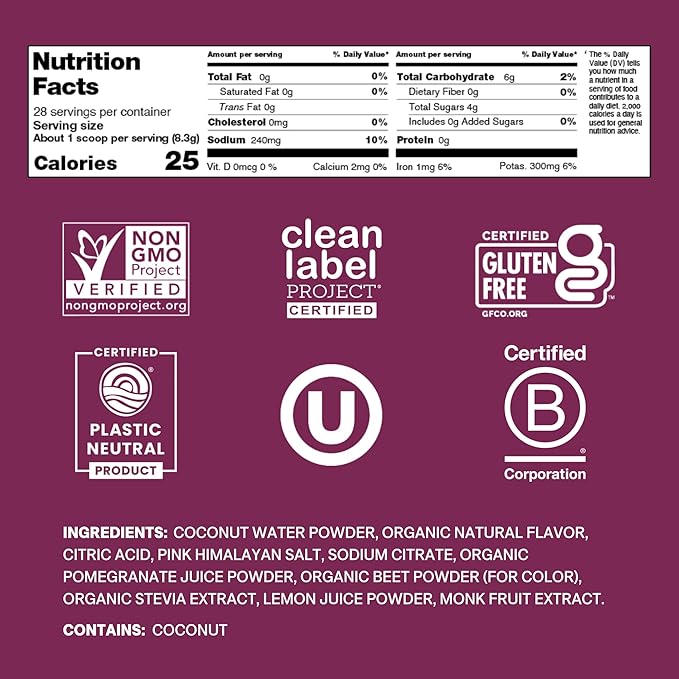 Cure Hydration - Electrolyte Drink Powder Berry Pomegranate 28 Servings