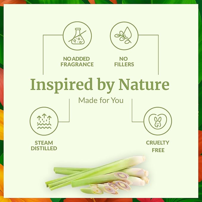 SVA Lemongrass Essential Oil 4 Fl Oz – for Diffuser, Skin & Hair Care – Ideal for Massage & DIY Blends - with Dropper