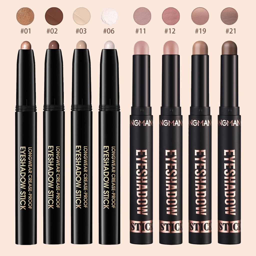 Euphily Matte Cream Eyeshadow Stick, Waterproof Eye Shadow Stick, Long-Lasting and Blendable High Pigmented Single Eyeliner Makeup for Women, 1 Caramel