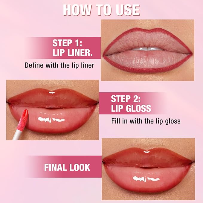 Jolilab Matte Lip Liner Lip Oil Set, Lip Makeup Set Natural Smooth Long-Lasting And Hydrating Beauty Daily Cosmetics Gift for Women Easy-to-Use（10pcs）